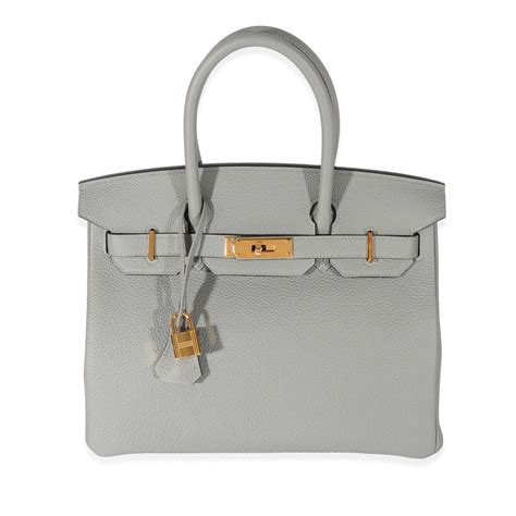 HERMES Togo Birkin 30 Gris Mouette 